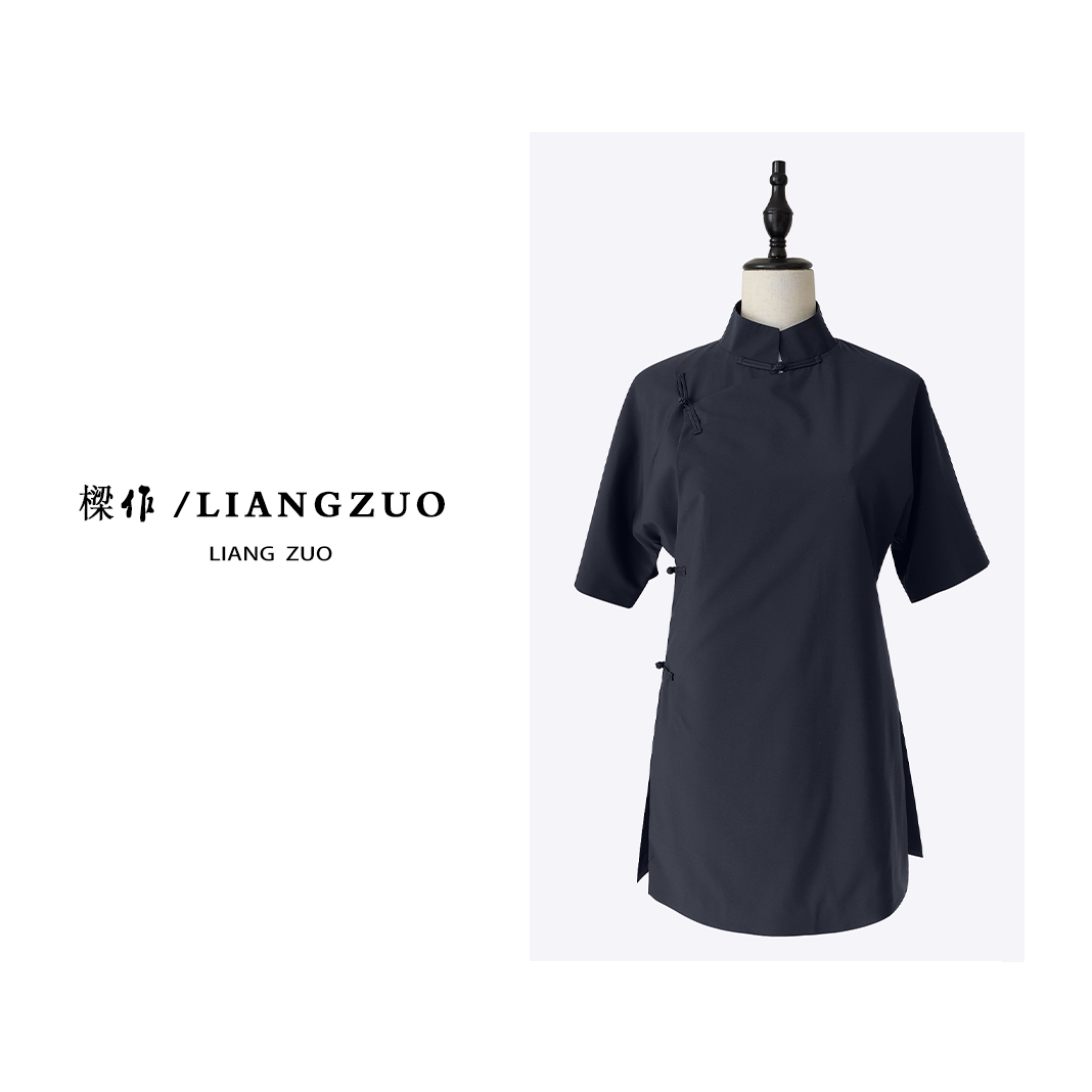 樑作LIANGZUO/新中式夏季款冰感中国风连衣裙套装