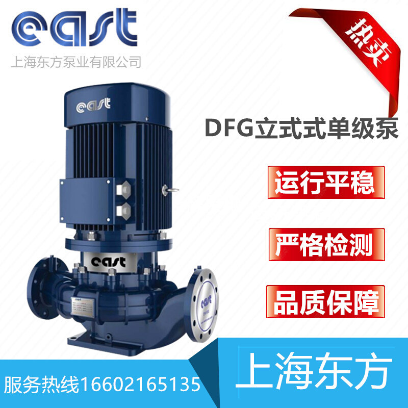 上海东方泵业管道泵工业立式不锈钢DFG65冷却塔水泵供暖增压泵