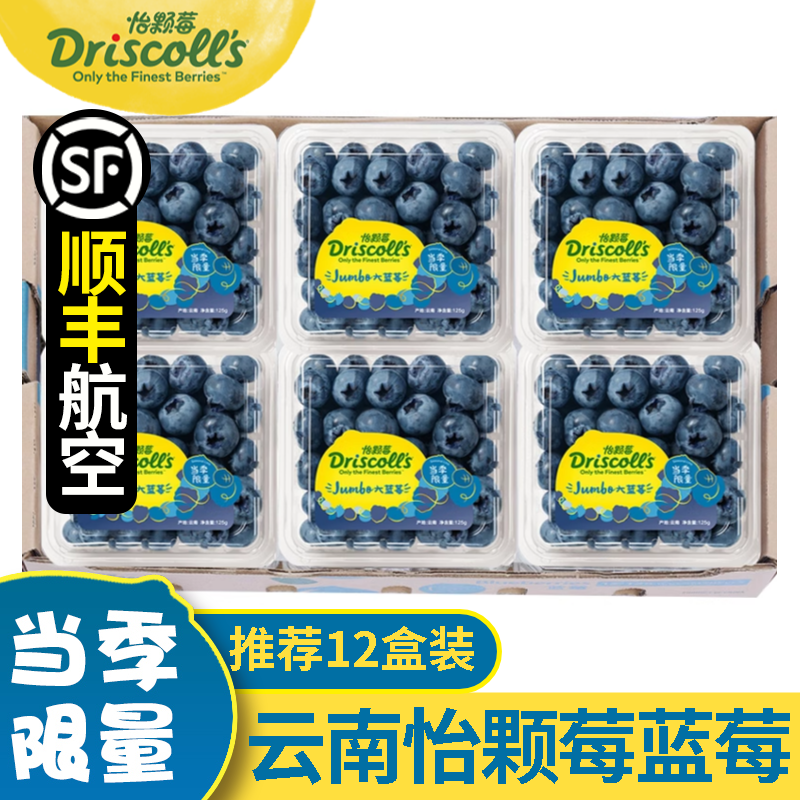 【顺丰航空】怡颗莓蓝莓 当季限量版超云南大果整箱Driscolls