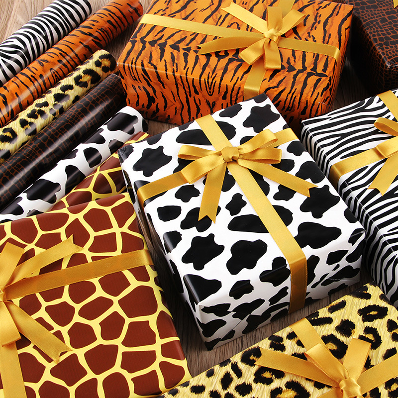 可定制动物豹纹蛇皮奶牛纹礼品包装纸个性diy礼物纸包装纸