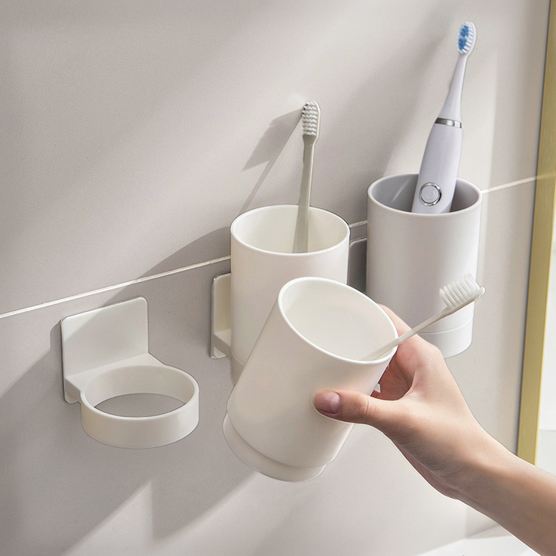 刷牙杯子壁挂家庭牙刷置物架牙刷杯漱口杯挂墙式洗漱杯套装牙缸架
