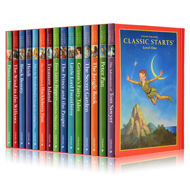 Sterling Classic Starts L1 英文原版世界经典名著15册 儿童小说格林童话 彼得潘爱丽丝梦游仙境匹诺曹金银岛秘密花园 Level 1