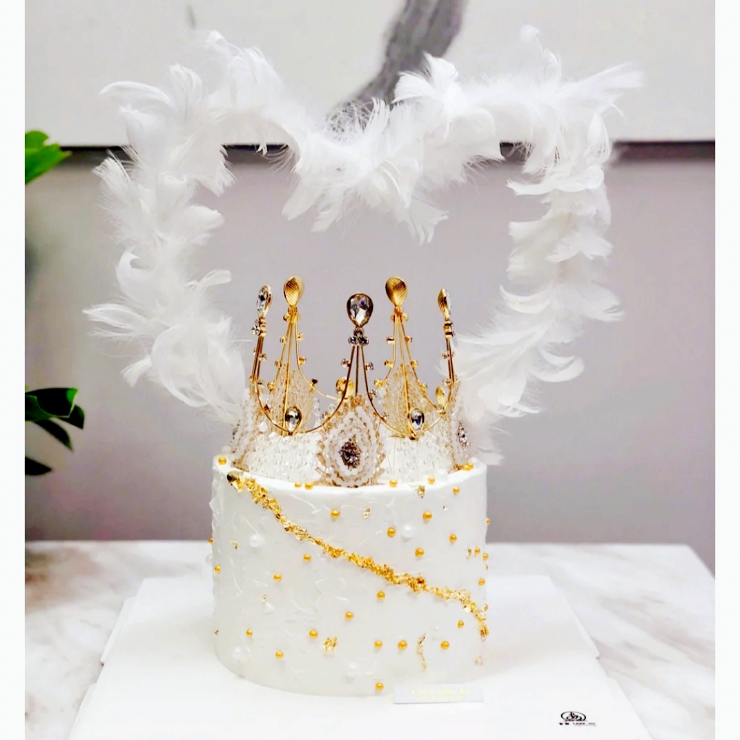 仟悦仿真蛋糕模型珍珠皇冠抖音网红女王皇冠生日蛋糕模型橱窗样品