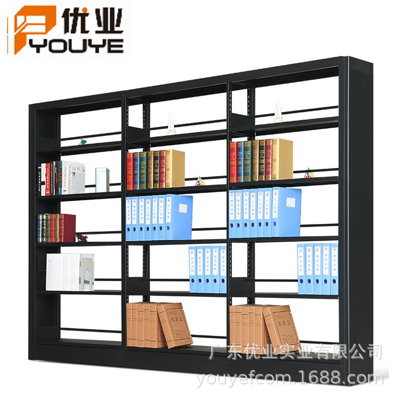 免费送货双面钢木图书架 图书馆学校六层双面书架广州厂家