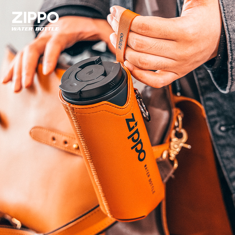 美国Zippo保温杯便携式高颜值车载杯子男不锈钢水杯咖啡杯送男友