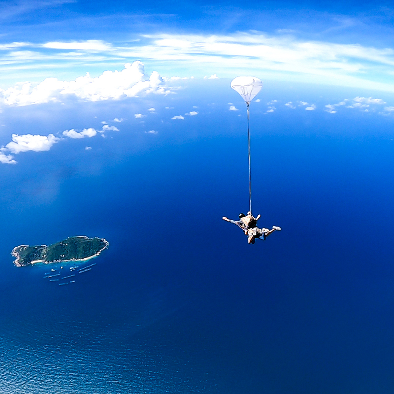 海南儋州跳伞海花岛3/4000米海上海景高空跳伞三亚万宁博鳌海口游