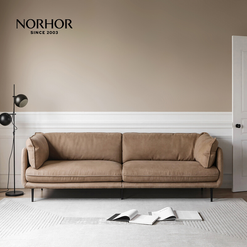 特惠/北欧表情/意式约都会科技布布艺沙发分体多款浅驼色