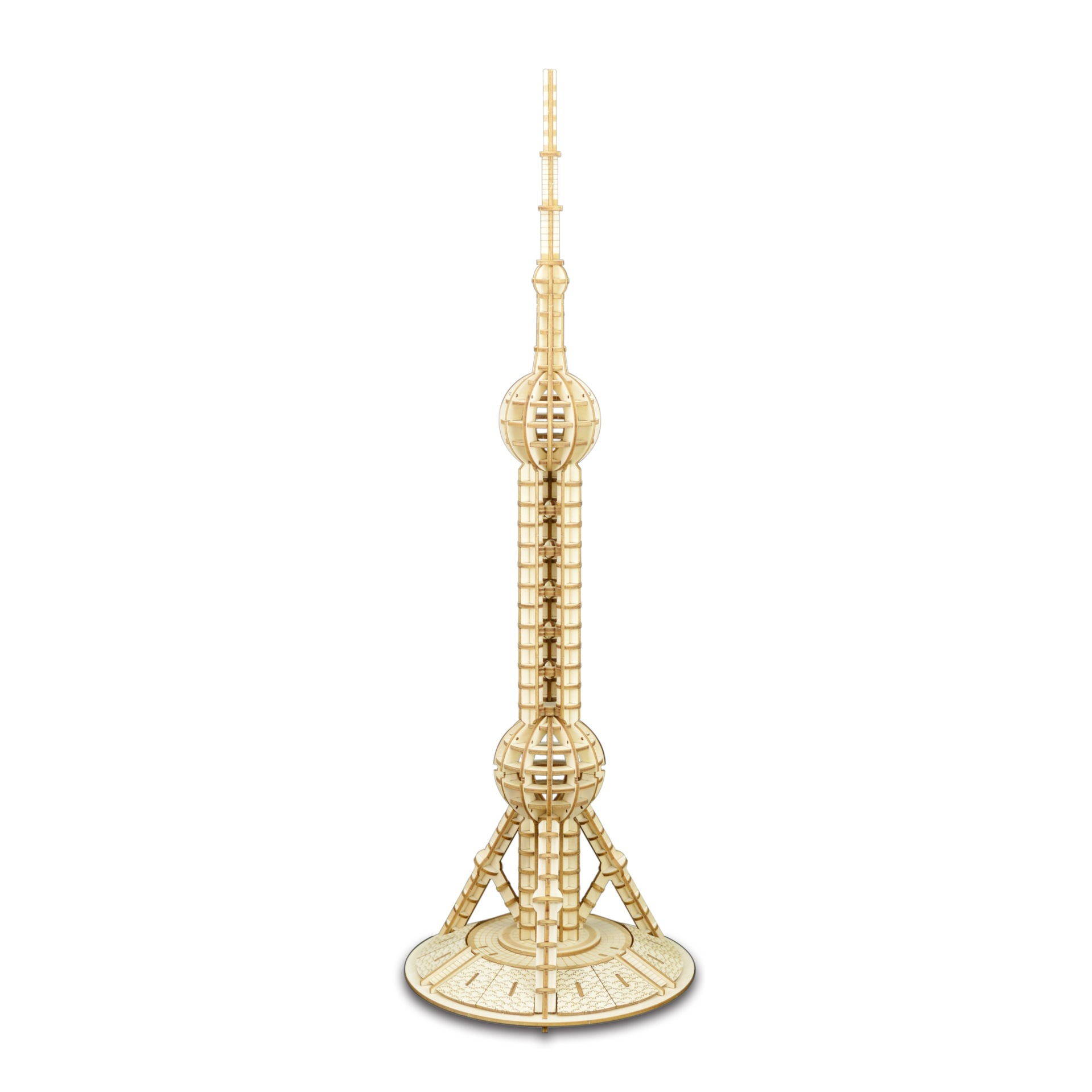 上海东方明珠塔-彩盒装木质模型3D拼图拼装手工立体建筑木制礼物
