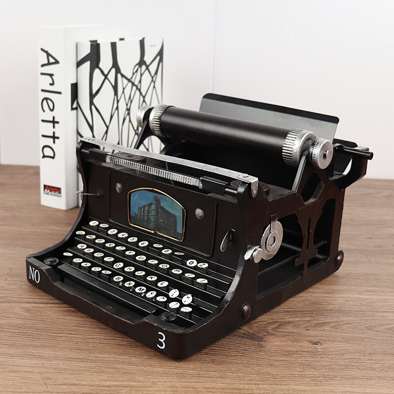 打字机模型纯手工铁艺酒吧书店橱窗怀旧老物件摆件摄影道具摆设