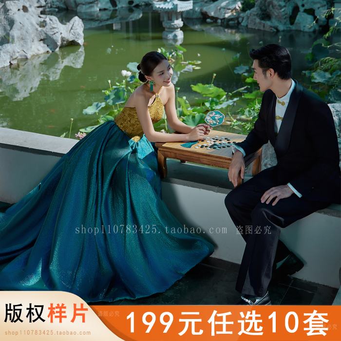 2024年影楼摄影婚纱照放大样片室外中国风新中式古风主题客样照