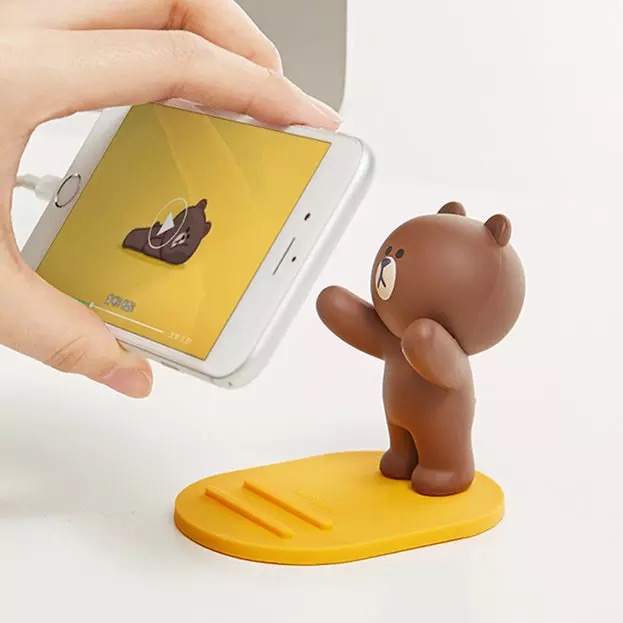 韩国布朗熊小可妮兔手机支架台面创意可爱桌面手机架子后底座托