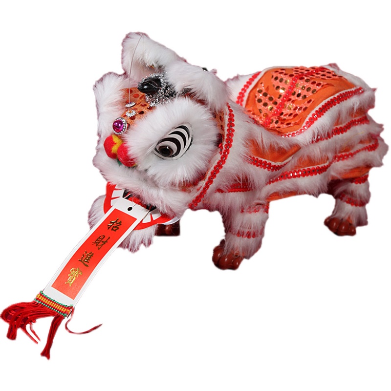 醒狮提线木偶 送k小孩儿童中国风复古玩具新年民间传统手工舞狮子