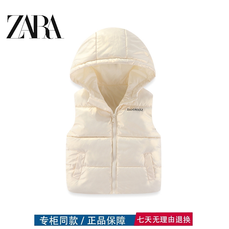 【三折专区】品牌撤柜冬季新款儿童免洗连帽马甲羽绒棉外套