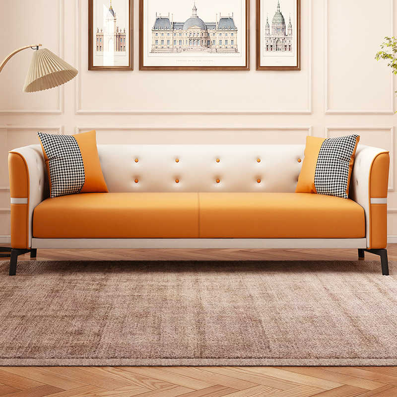 布艺沙发小户型科技布沙发客厅简约现代轻奢意式极简沙发出租房