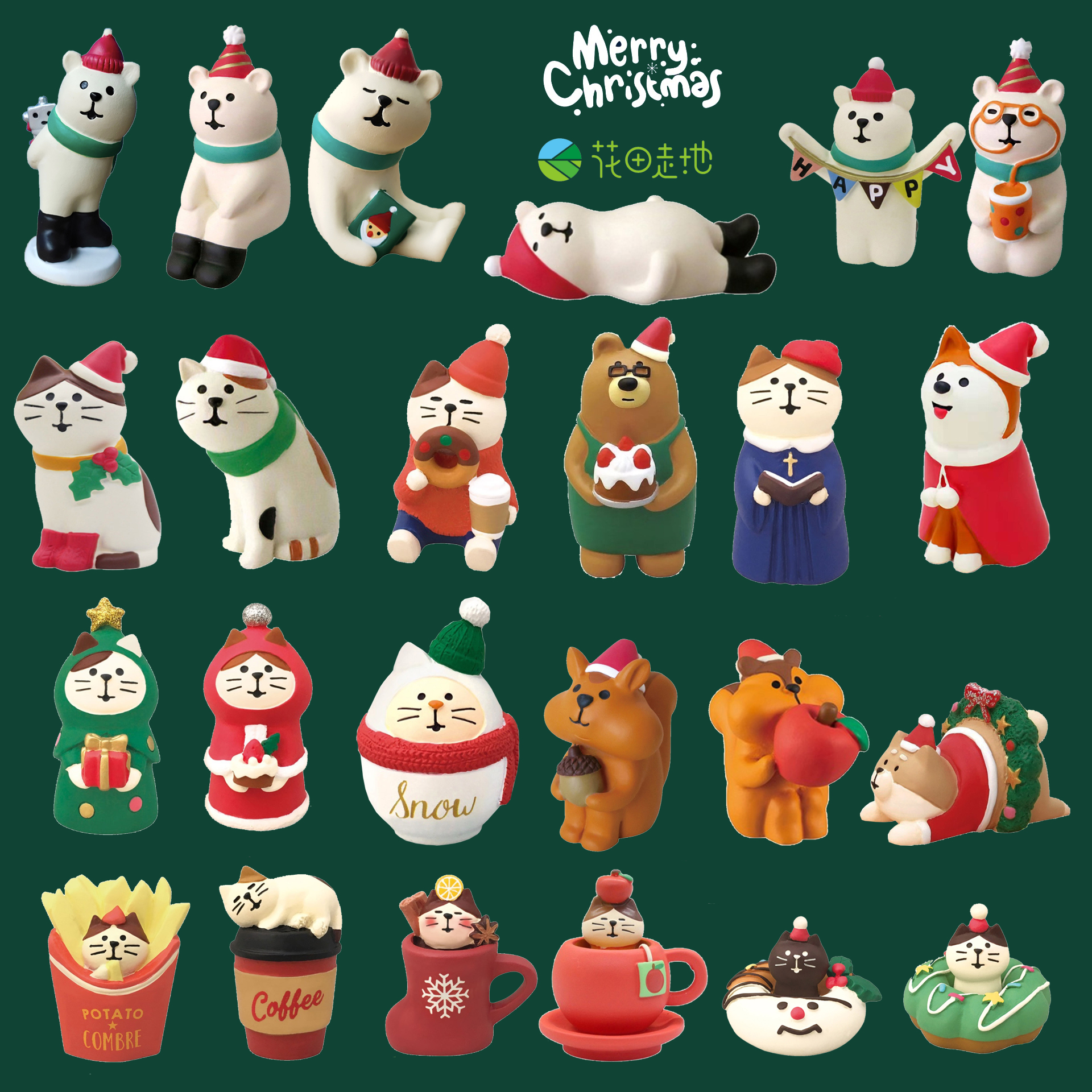 日式猫咪吃货甜甜圈圣诞老人摆件圣诞节Zakka系列家居装饰品礼品