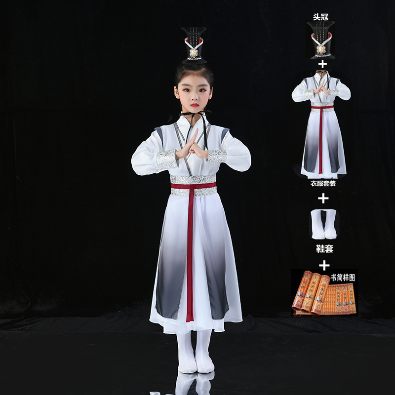 新款国学服装儿童汉服男童中国风壮志少年行舞蹈演出服学生朗诵表