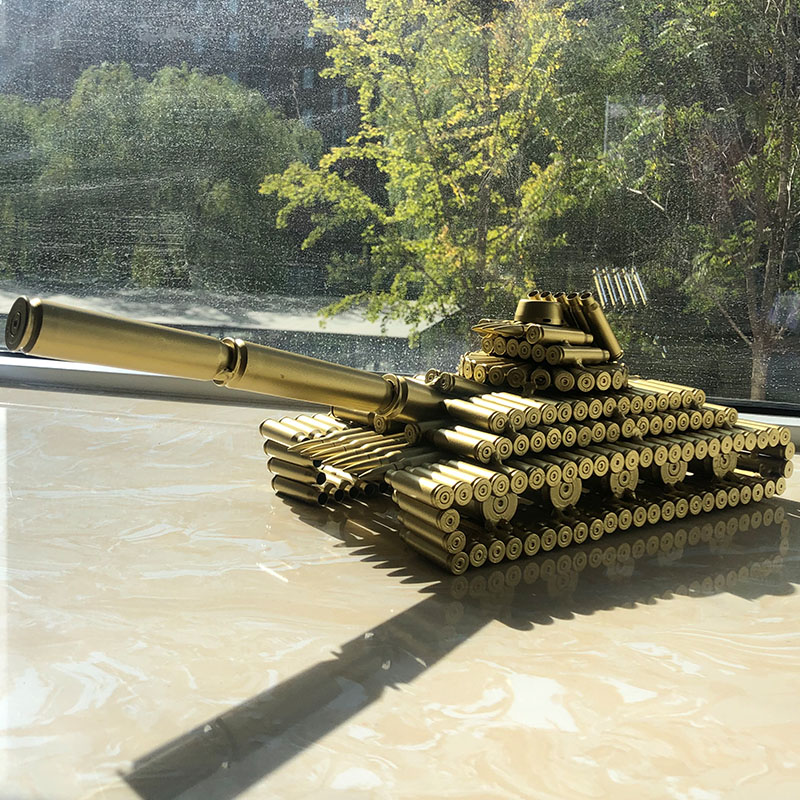 真弹壳工艺品飞机坦克模型摆件高档大气退伍纪念品创意手工桌面