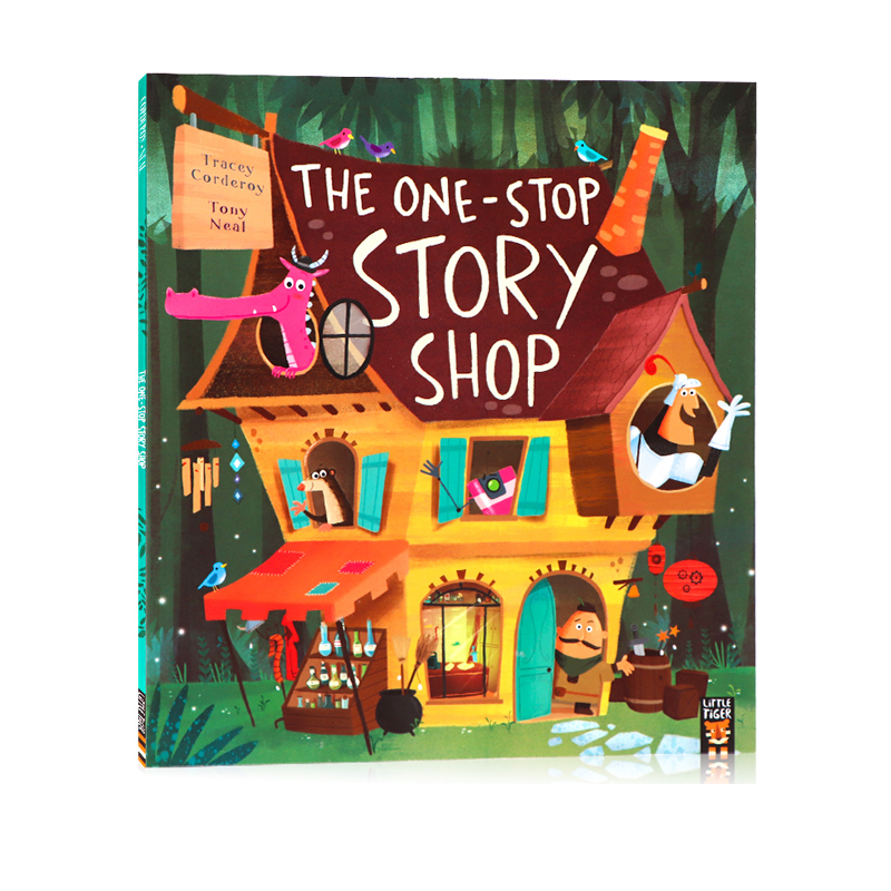英文原版 The One-Stop Story Shop 一站书店 想象力培养 儿童英语启蒙睡前图画故事书平装大开 Tony Neal 英国小老虎出品