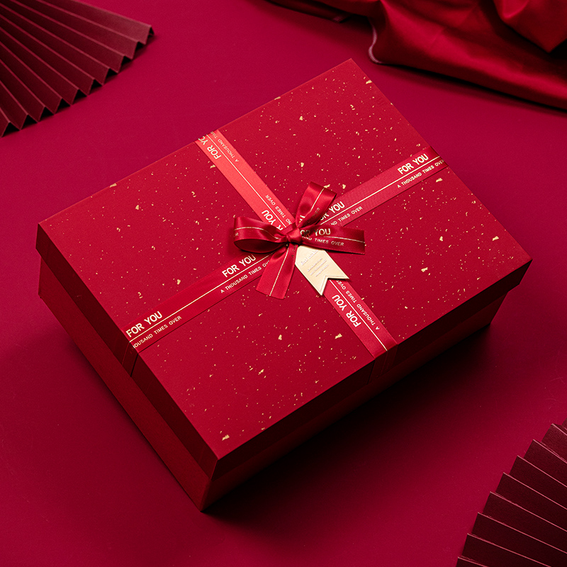 红色礼盒空盒礼物盒化妆品包装盒结婚礼品盒子大号成人礼定制logo