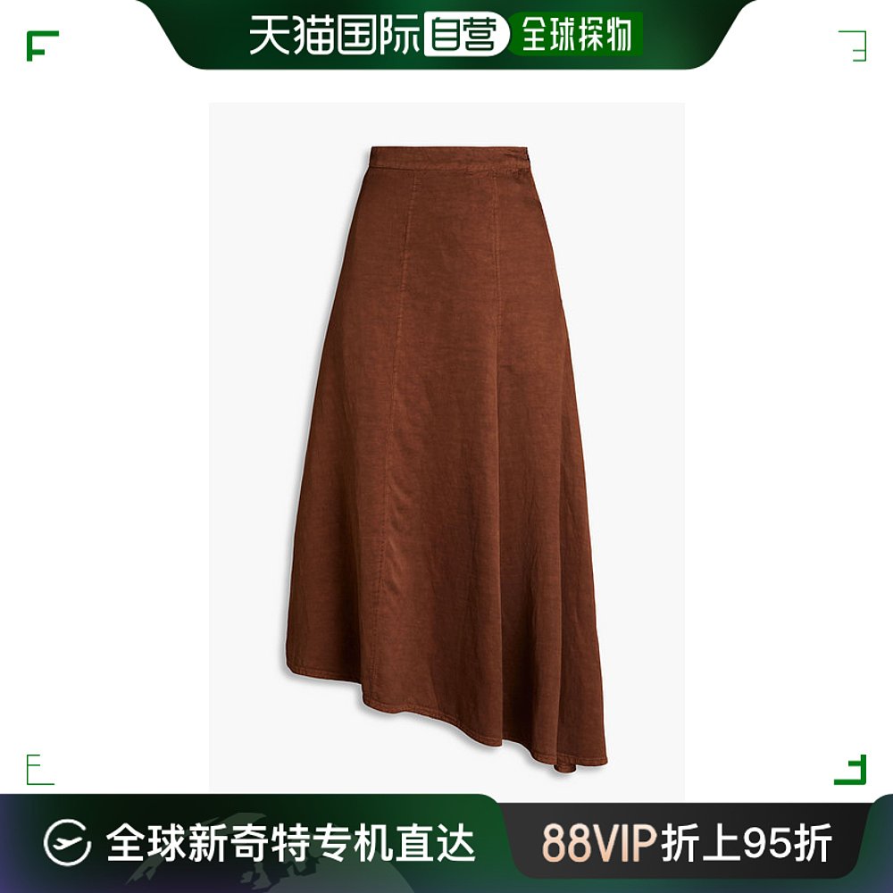 香港直邮Jil Sander 吉尔 桑达 女士 不对称山东绸中长半身裙 JSP