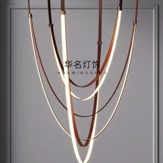 设计师皮带吊灯创意个性艺术客厅餐厅样板间别墅酒店复式楼梯灯具