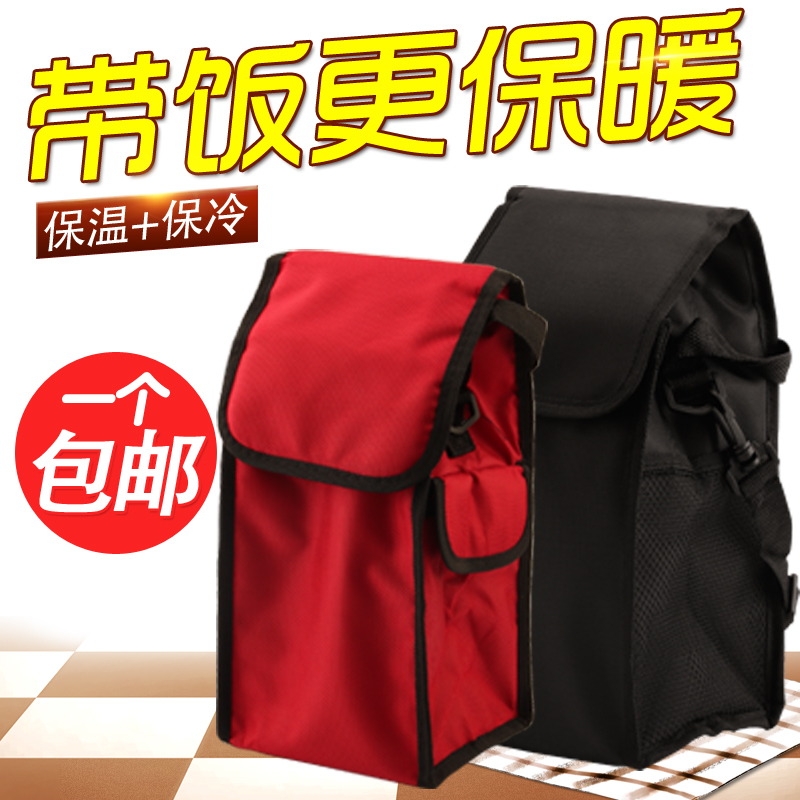 方形日式饭盒袋手提袋保温便当袋大号帆布袋子水桶包上班族带饭包