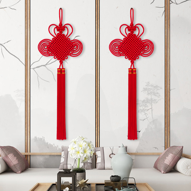 新款中式中国结红色挂件乔迁家居客厅装饰电视背景墙卧室门上挂饰