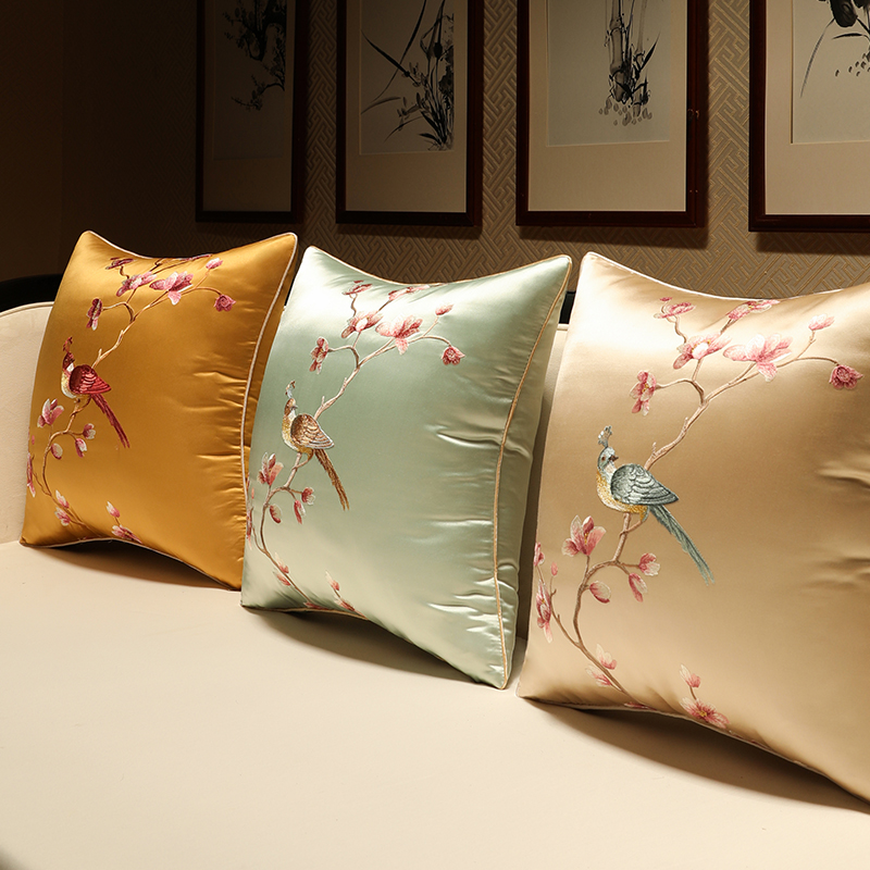 中式古典沙发抱枕靠垫客厅卧室靠包中国风靠枕办公室护腰枕套