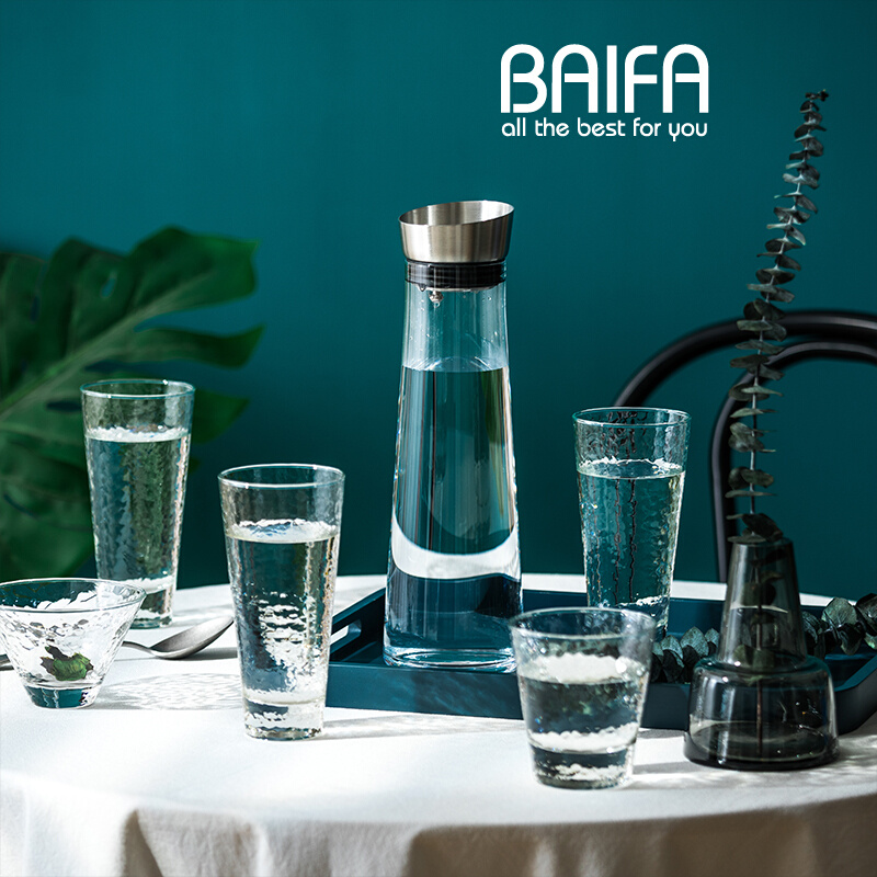 BAIFA北欧耐高温夏季凉水壶 家用玻璃冰箱凉水杯创意饮料白开水壶
