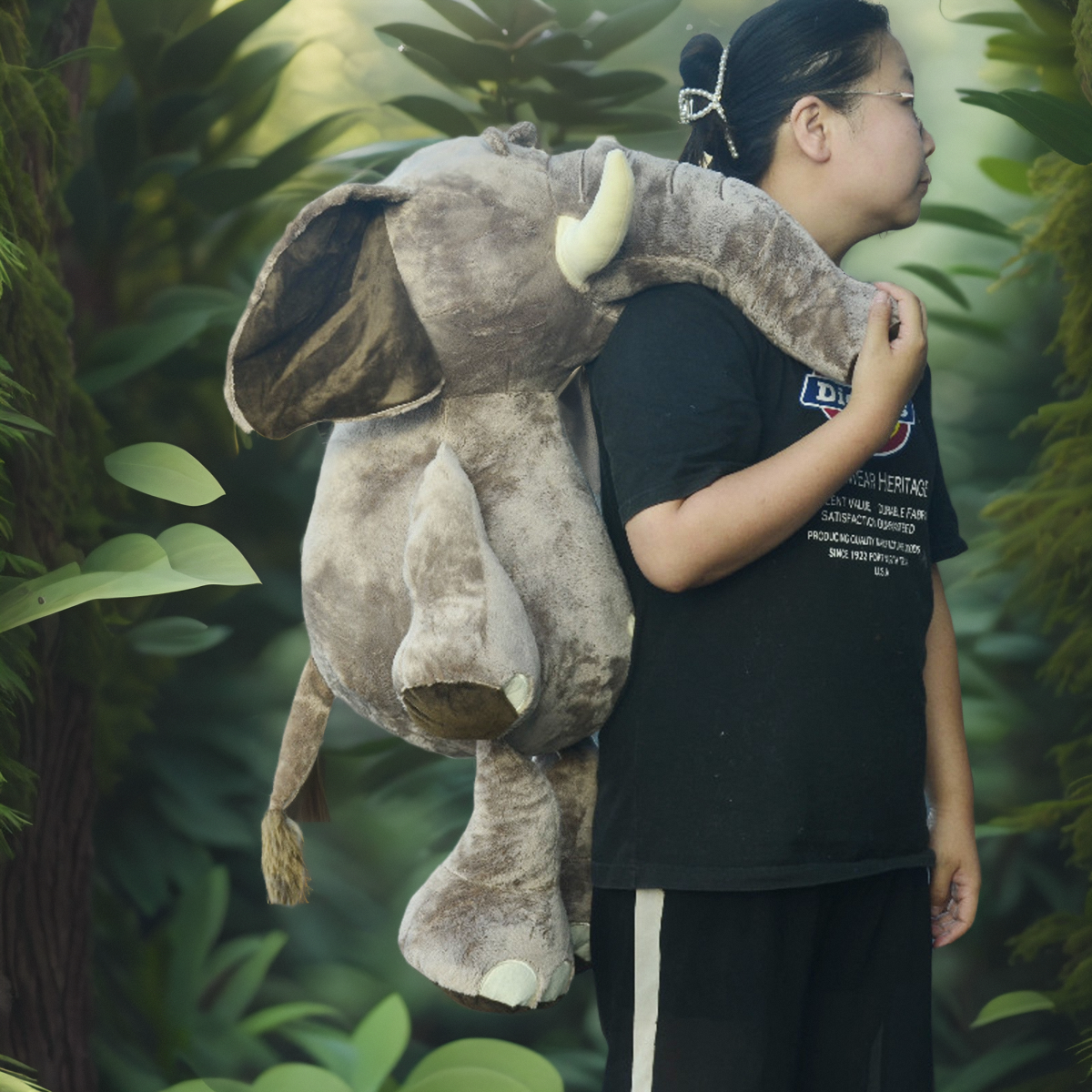 仿真大象毛绒玩具公仔森林动物安抚抱枕儿童节生日礼物布娃娃玩偶