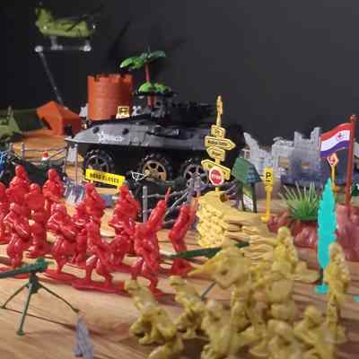 JEU兵人大号军事玩具 小兵人套装塑料小士兵打仗小人坦克场景模型