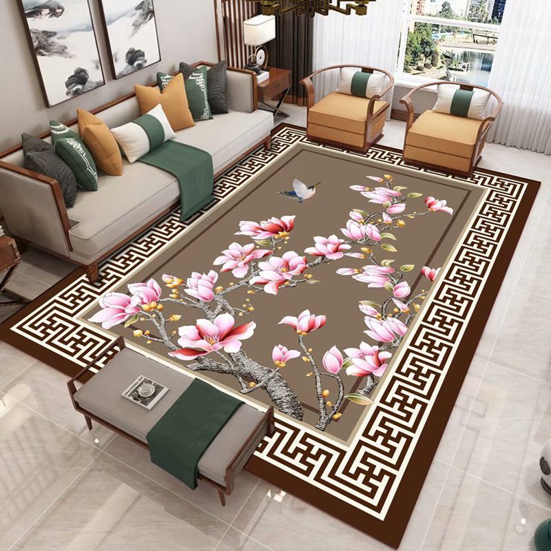 中国风地毯新中式客厅茶几沙发地毯古典复古风禅意茶室卧室床前毯