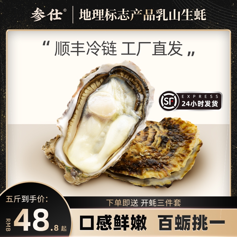乳山生蚝鲜活10斤特大牡蛎海蛎子5斤现捞新鲜即食贝壳海鲜水产品