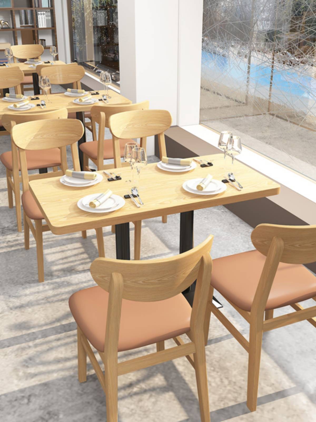 新品定制奶茶店餐饮甜品蛋糕桌椅组合汉堡店面馆茶楼餐厅餐桌商用