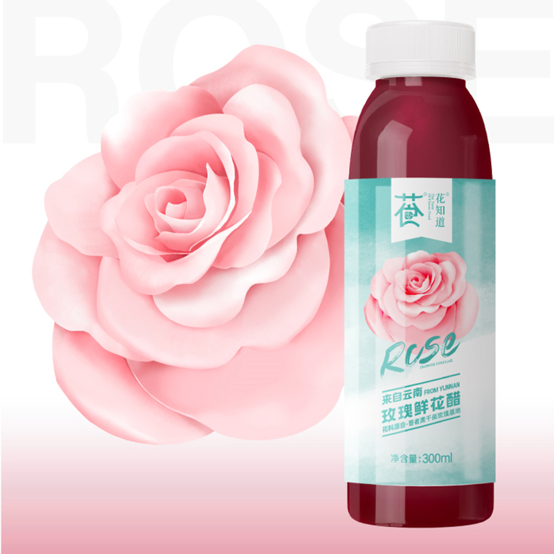 花知道玫瑰醋饮料植物饮料0脂肪玫瑰鲜花醋酸甜饮料