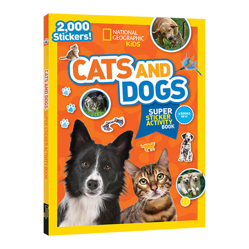 英文原版 National Geographic Kids Cats and Dogs Super Sticker Activity Book 国家地理儿童猫咪和狗狗贴纸活动书 进口英语书
