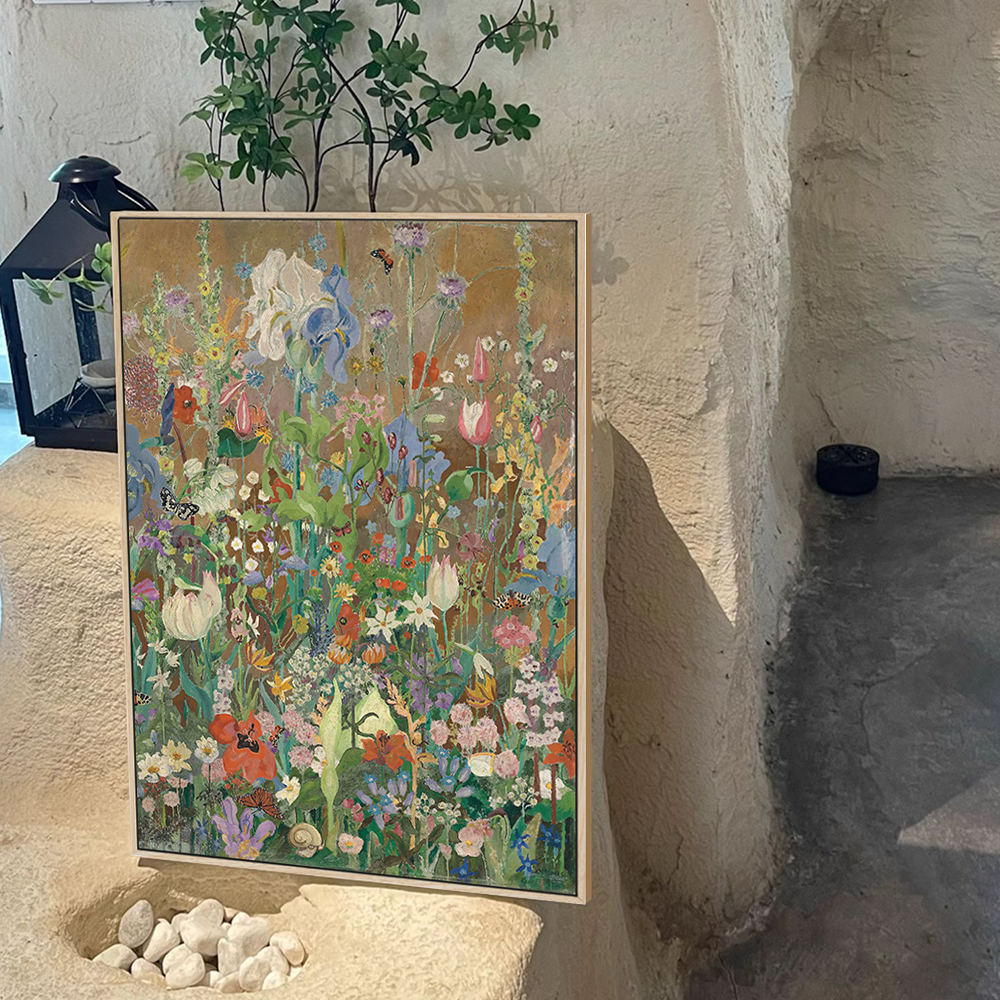 北欧ins风小众摆画植物花卉装饰画餐桌复古抽象艺术玄关墙壁挂画