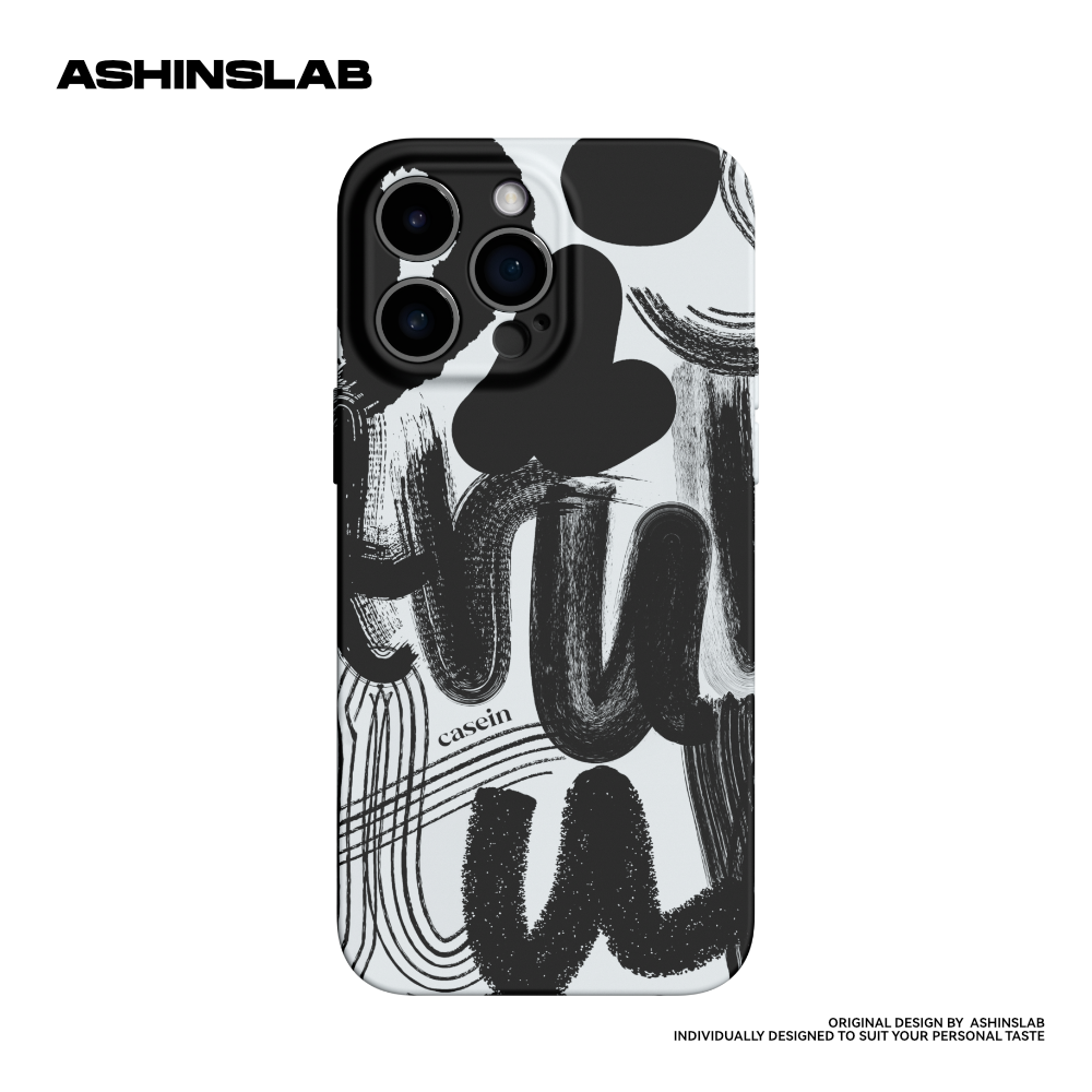 ASHINSLAB原创简约个性趣味涂鸦适用iPhone15ProMax苹果14软壳12新款13全包精孔模式潮流抽象艺术手机壳防摔