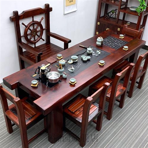 厂家茶具套装 茶台老船木茶桌椅组合实木功夫茶几新中式泡茶台茶