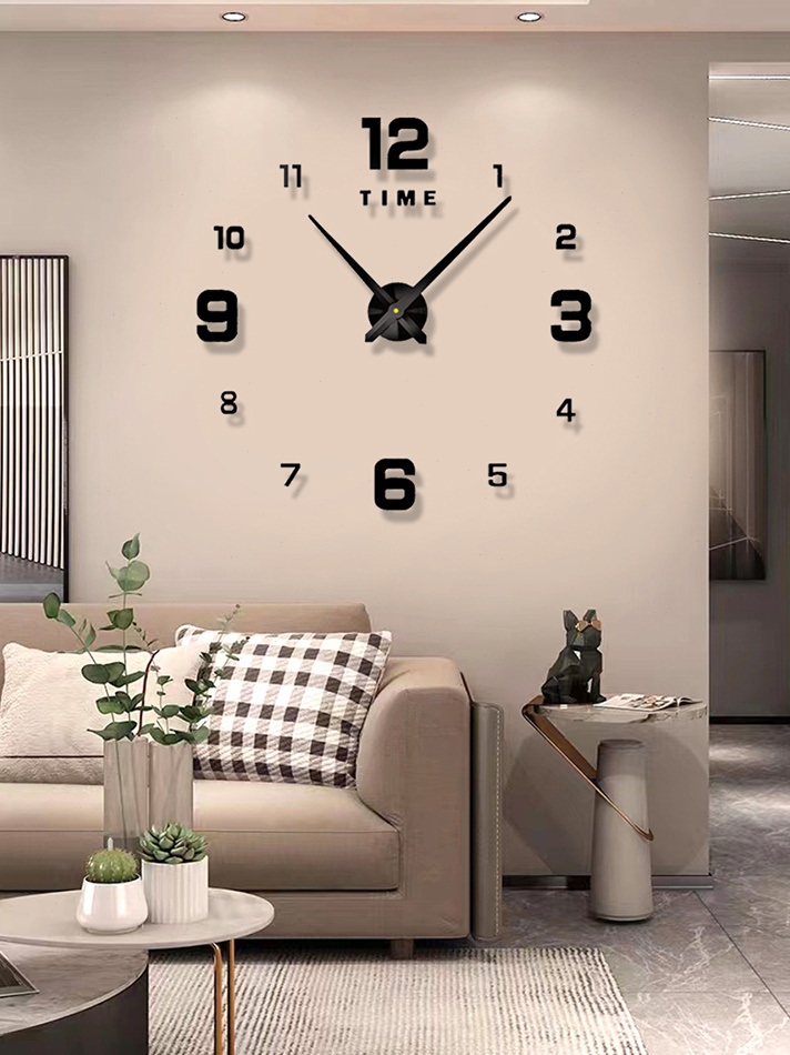 艺术静音现代挂钟北欧简约客厅装饰免打孔钟表挂表3d创意时钟立体