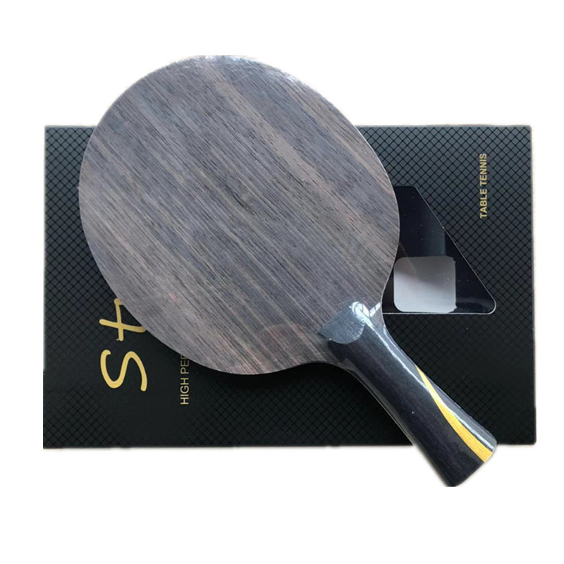 斯拓定制速度型两面异质长胶专用乒乓球拍底板黑檀碳素加纯木专业