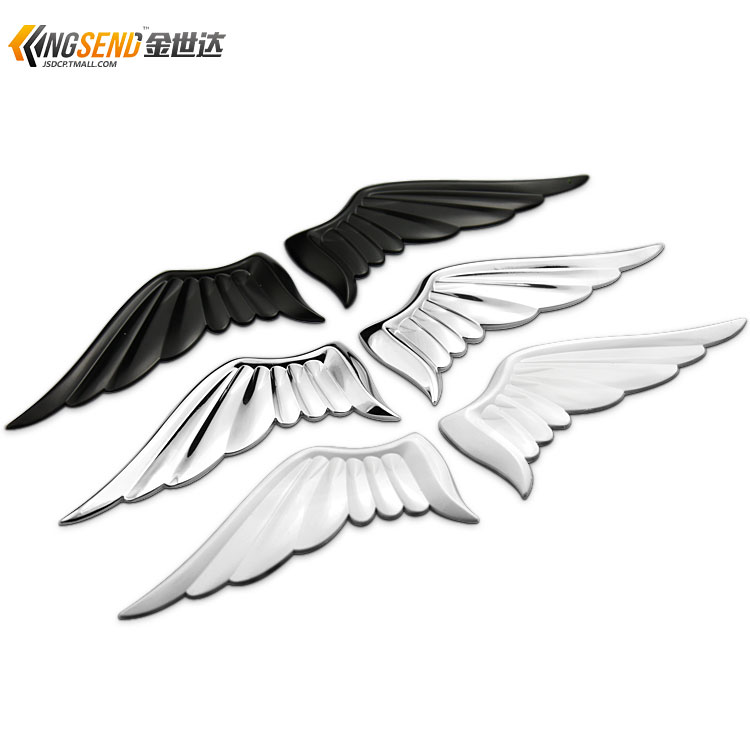 天使之翼翅膀车贴金属个性羽毛车标改装车尾标车身装饰贴纸机盖标