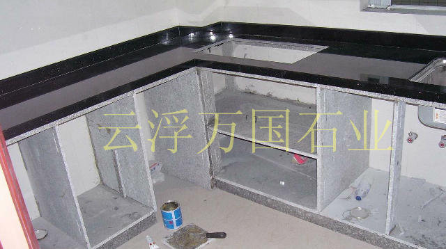 中式欧式天然大理石洗手台面橱柜板窗台板电视柜面--进口黑金沙