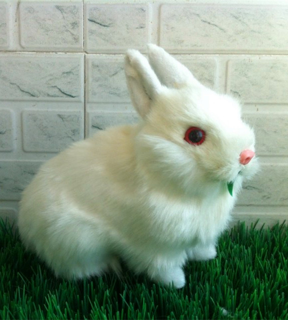 动物模型仿真兔雪兔宠物玩具摄影道具塑料皮毛白兔场景装饰