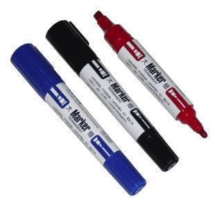 五千年文具专卖W-826记号笔 大双头记号笔 可添加墨水 黑红蓝