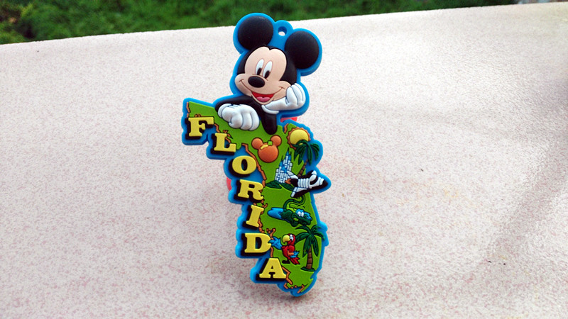2015新款冰箱贴美国佛罗里达州地图迪士尼卡通动漫纪念收藏礼品