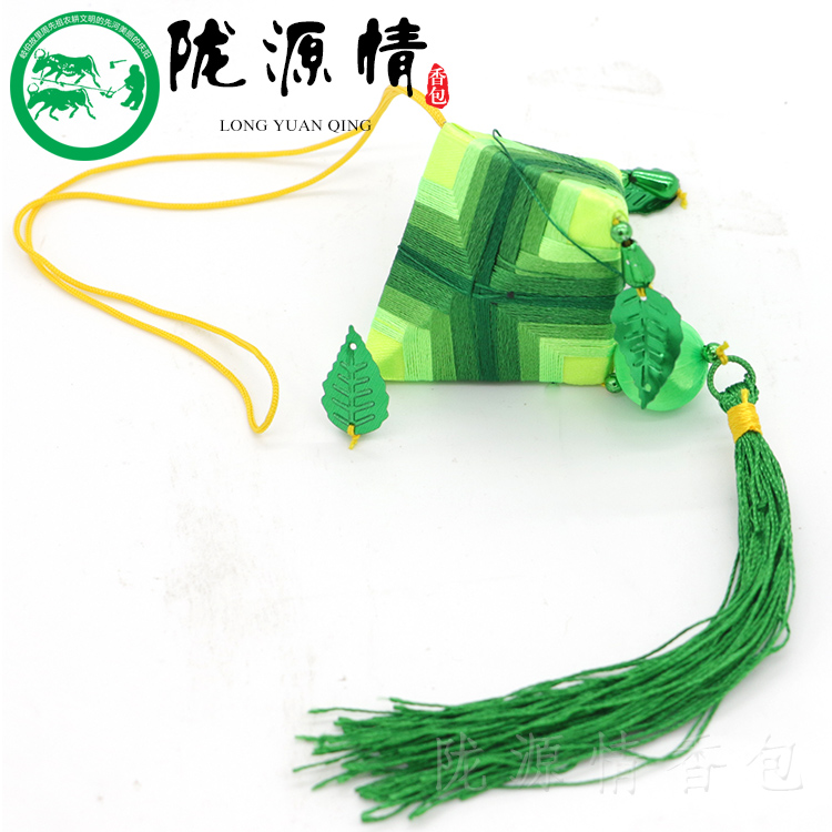 中国风线缠粽子汽车挂件庆阳香包特色礼品送老外民间纯手工艺品