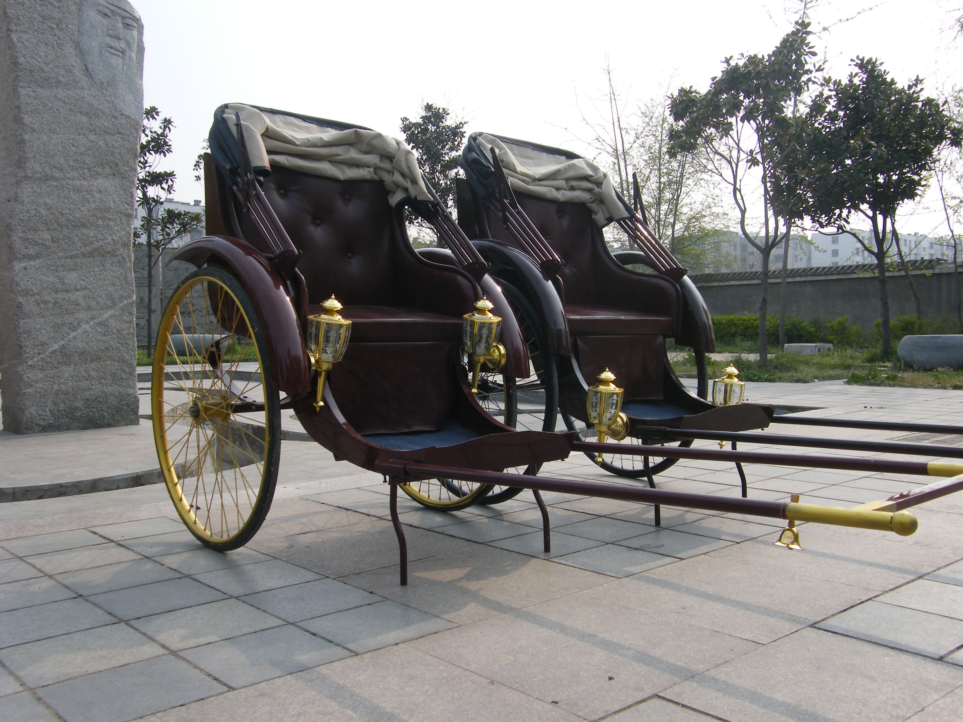 仿古人力黄包车三轮复古老上海黄包车双人婚庆可拉客X观光舞台道