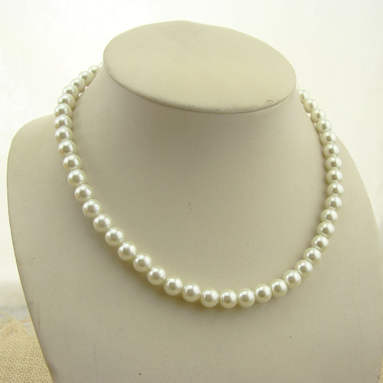 B34外贸小饰品原单精美玻璃珍珠短款项链颈链