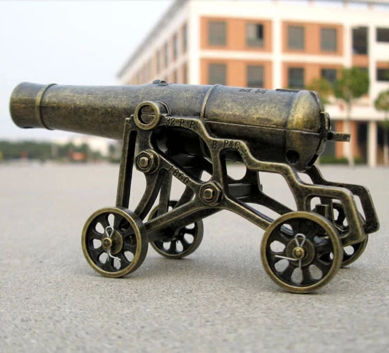 仿真合金军事模型澳门古炮 迷你静态模型送儿童玩具 充气打火机